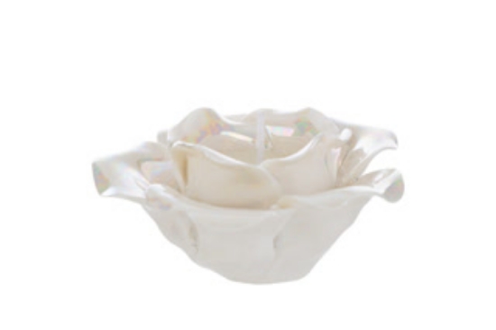 Immagine di CANDELA ROSA POR. BIANCA 10,5x10,5xh.6,5CM