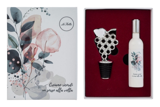Immagine di SET 2 PZ ACCESSORI VINO SORSI D'AMORE C/ASTUCCIO