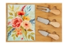 Immagine di SET 4 PZ TAGLIERE LEGNO POSATE FORMAGGIO 30x21,5CM
