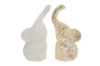 Immagine di SET 2 ELEFANTINI PORCEL 3D BIANCO/ORO 6x9,5xh.27CM