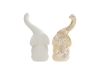 Immagine di SET 2 ELEFANTINI PORCEL 3D BIANCO/ORO 5x9xh.16CM
