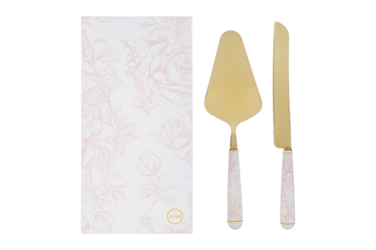 Immagine di SET 2 PZ TAGLIA TORTA DEC.ROSA 28 CM C/ASTUCCIO