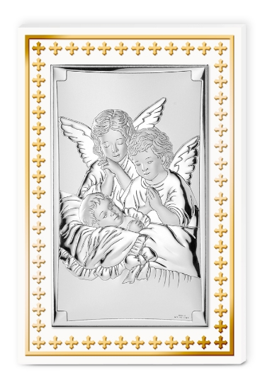 Immagine di Pannello  Angeli Custodi Con foglia Oro 9x13,5 81506/3L