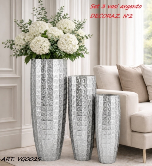 Immagine di SET 3 VASI COLORE ARGENTO VG002S GIARDINI DI MARZO