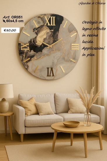 Immagine di OROLOGIO TONDO MARMO OR051 GIARDINI DI MARZO