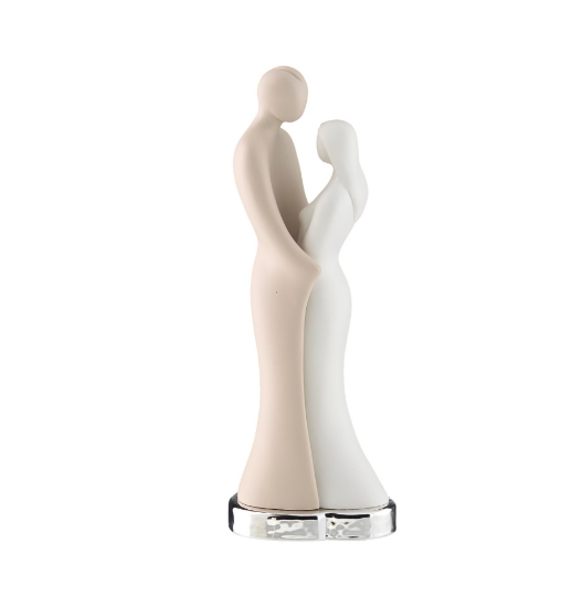 Immagine di COPPIA INNAMORATI H27 BASE ARGENTO R18350 3AR