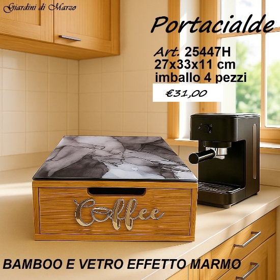 Immagine di PORTACIALDE BAMBOO EFFETTO MARMO SILVER  GIARDINI DI MARZO