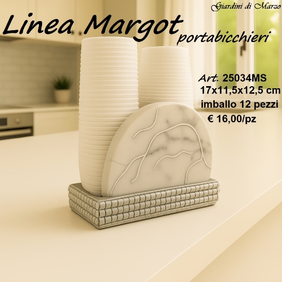 Immagine di PORTABICCHIERI EFFETTO MARMO SILVER 25034MS GIARDINI DI MARZO