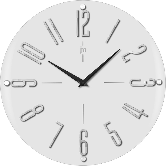 Immagine di OROLOLOGIO PARETE QZ.MDF VETRO 39,4 CM- BIANCO 00974B LOWELL